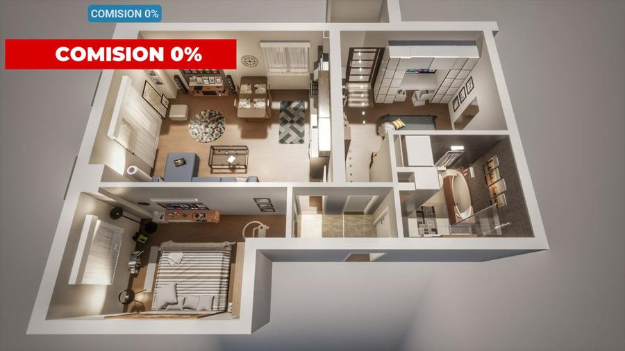 Apartament cu 3 camere decomandat în Central