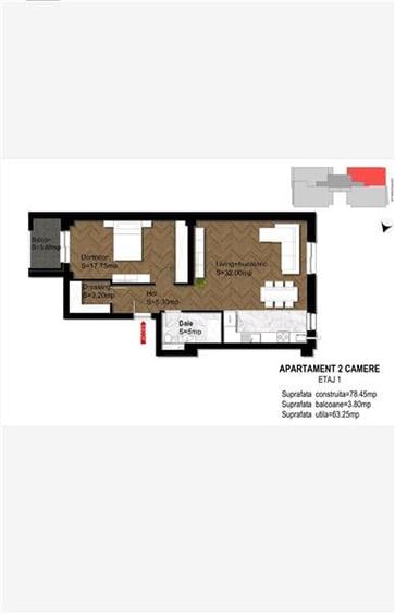 Apartament cu 2 camere decomandat în Central