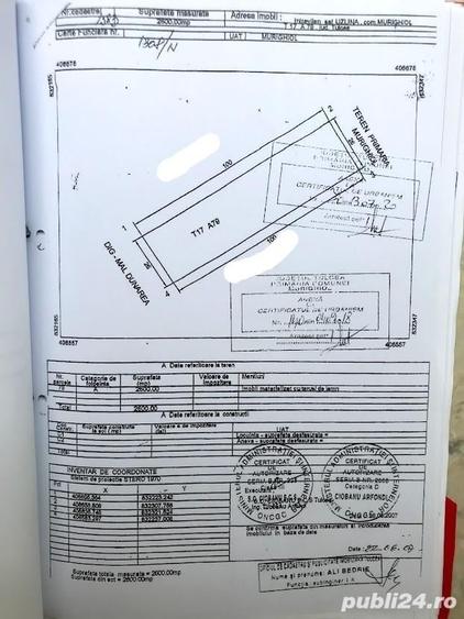 Teren de 2600 mp, în Uzlina
