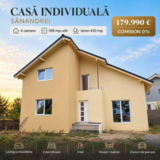 Casă cu 4 camere cu Teren 410 Mp în Sânandrei