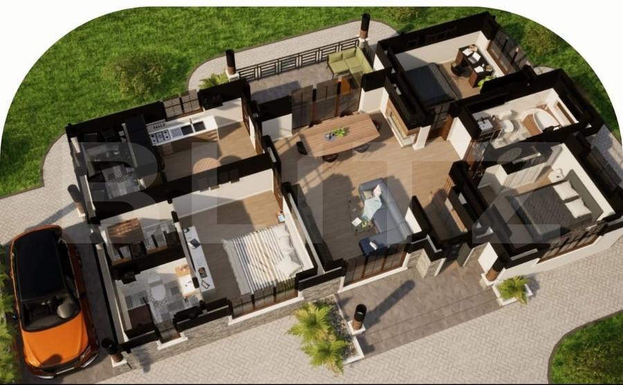 Casă individuală cu 4 camere cu Canalizare în Exterior Est