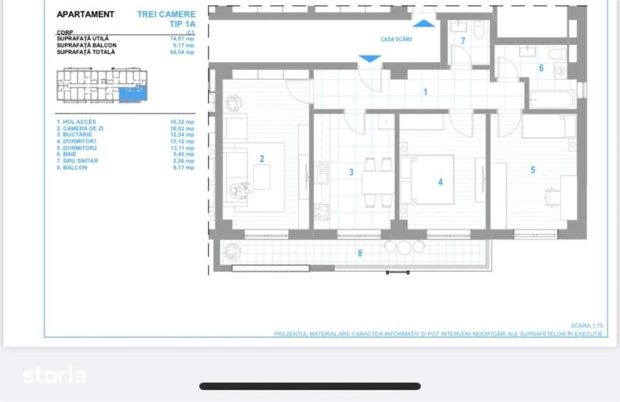 Bloc nou! Ap.3 cam, decomandat, Bucium-Visan, comision 0% - 128,240 EU - 3