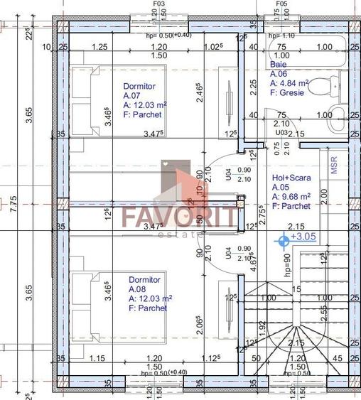 Duplex cu 3 camere cu Canalizare în Chișoda
