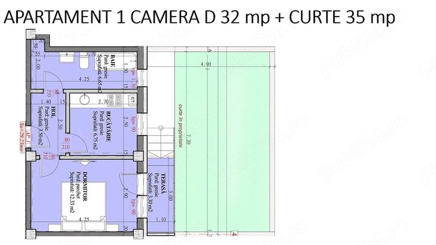 Apartament cu 3 camere decomandat în Tomești