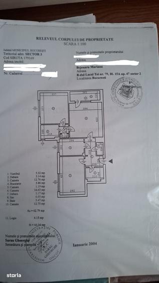 Apartament cu 3 camere semidecomandat în Liviu Rebreanu