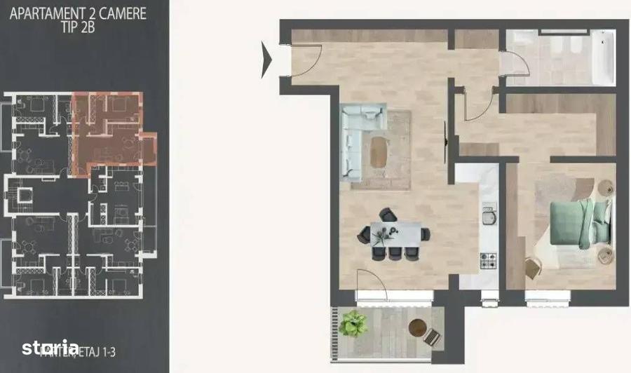 Apartament 2 Camere Imens cu Dressing 8 Minute Metrou Bloc Boutique - 2