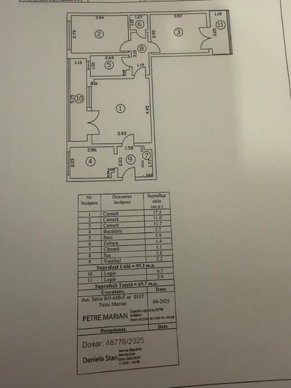 Apartament cu 3 camere semidecomandat în Dristor