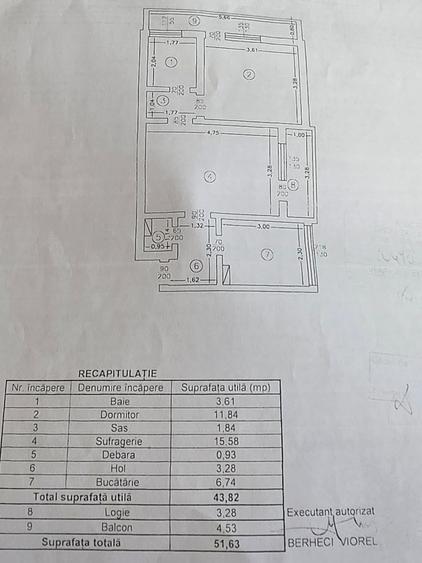 Apartament cu 2 camere semidecomandat, mobilat în Splai Bahlui
