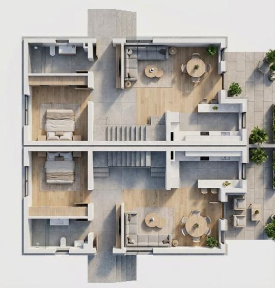 Duplex cu 5 camere cu Canalizare în Florești