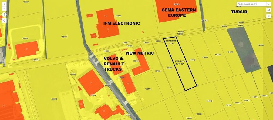 Teren Construcții intravilan de 9300 mp, în Industrial Vest