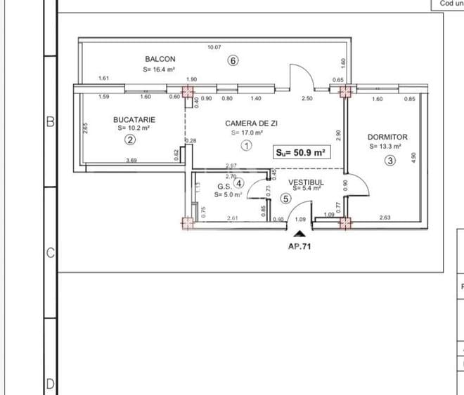 Apartament cu 2 camere semidecomandat în Torontalului