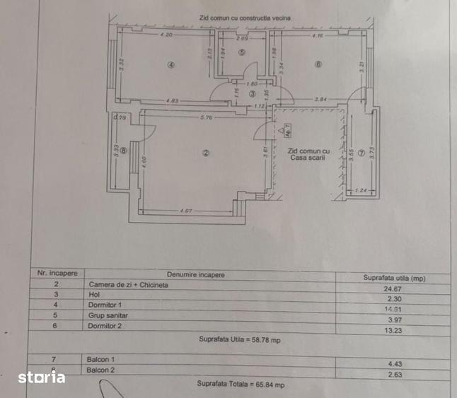 Apartament cu 3 camere decomandat în Nord