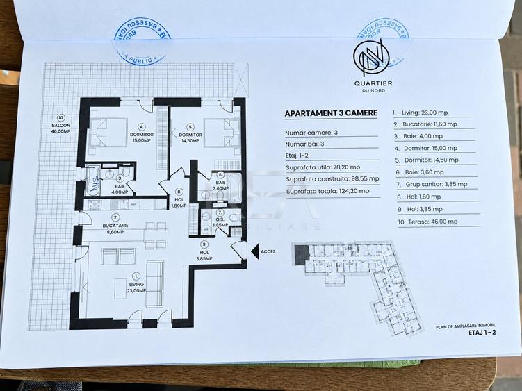 Apartament cu 3 camere decomandat în Pipera