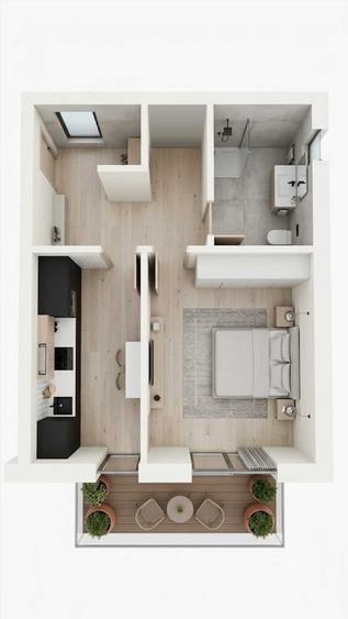Apartament cu 2 camere decomandat în Valea Adâncă
