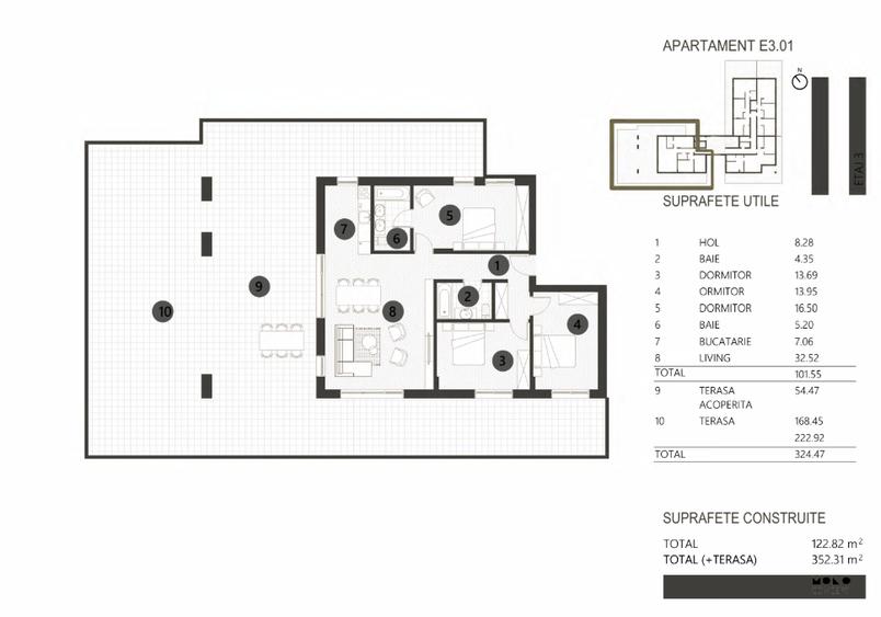 Apartament cu 4 camere decomandat în Floreasca