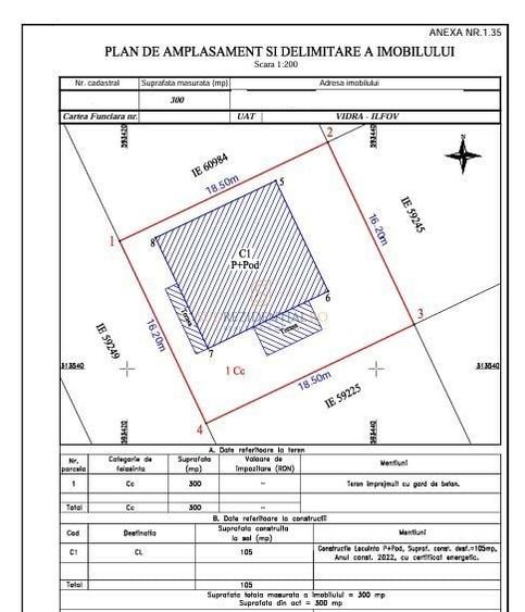 Casă individuală cu 3 camere cu Canalizare în Berceni