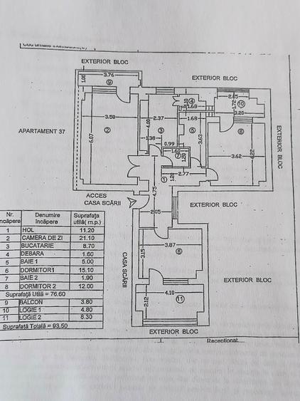 Apartament cu 3 camere decomandat, mobilat în Central