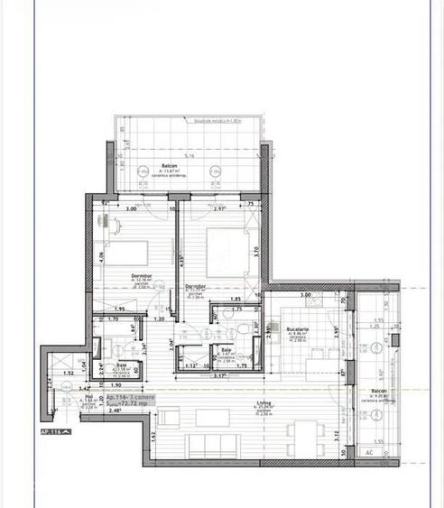 Apartament cu 3 camere semidecomandat în Zorilor