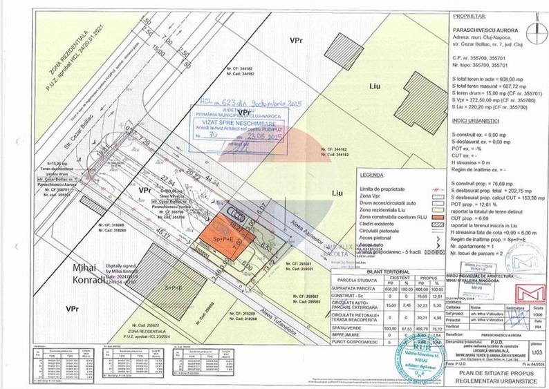 Teren Construcții intravilan de 593 mp, în Borhanci