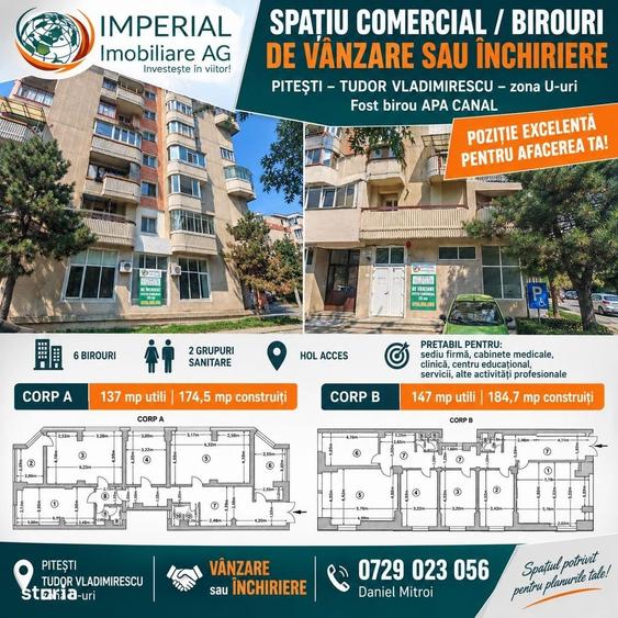 Spațiu comercial, de 175 mp, în Tudor Vladimirescu