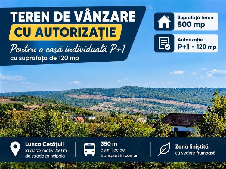 Teren Construcții intravilan de 500 mp, în Ciurea