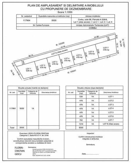 Teren Construcții de 478 mp, în Corbu