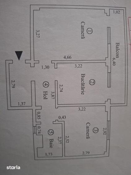 Apartament cu 2 camere decomandat în Obor
