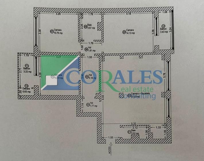 Apartament cu 4 camere decomandat, mobilat în Circumvalațiunii