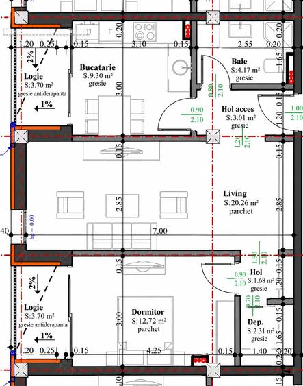 Apartament cu 2 camere decomandat în Cetate