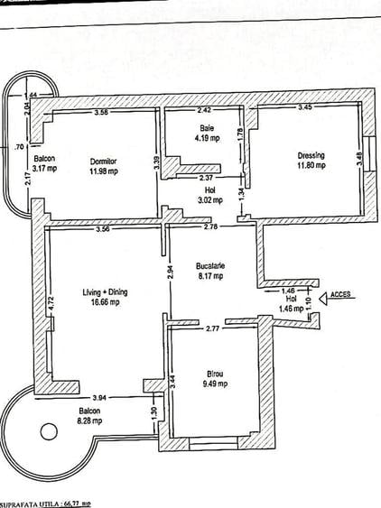 3 camere, bloc 1990, 70 mp utili, chiar langa Iulius Mall - 10