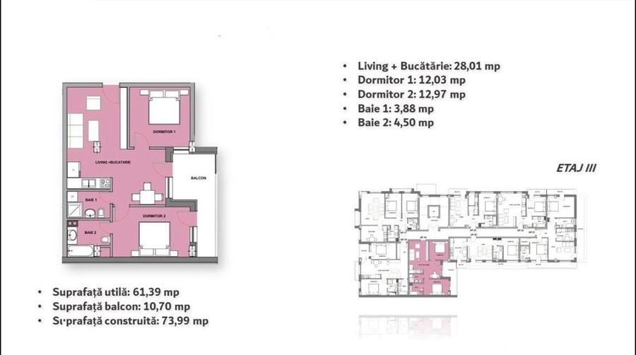 Apartament cu 3 camere în Cantemir