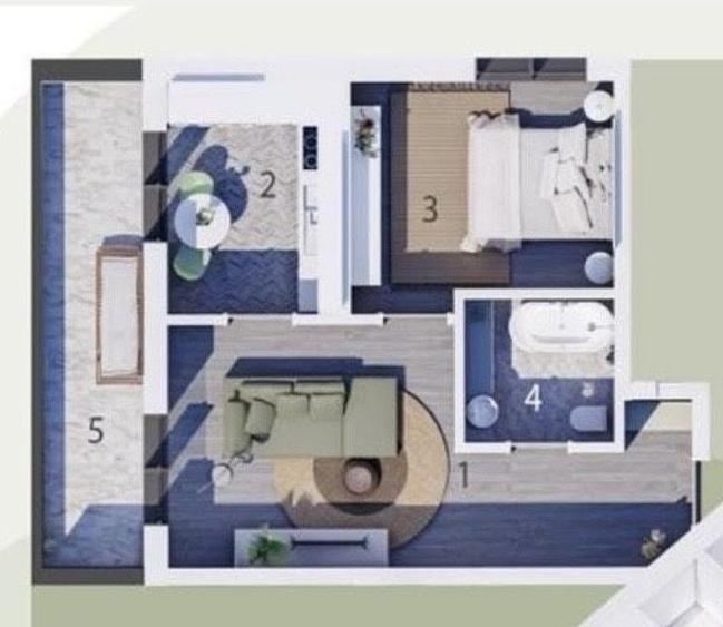 Apartament cu 2 camere decomandat în Lazu