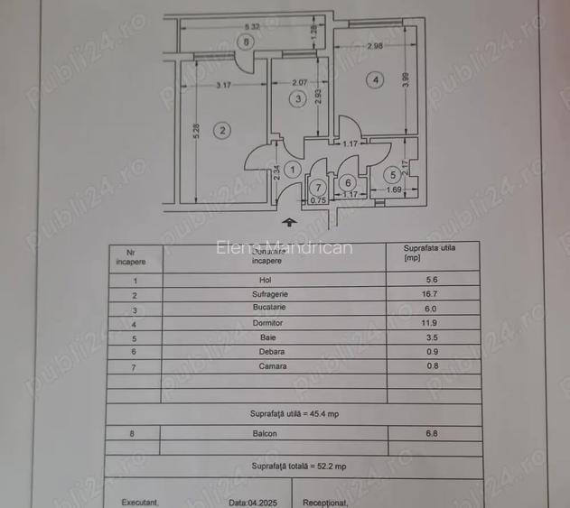 Apartament cu 2 camere decomandat în Central