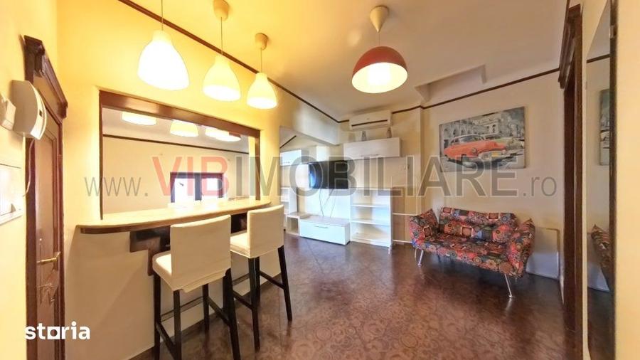 Apartament cu 2 camere semidecomandat, mobilat în Eminescu