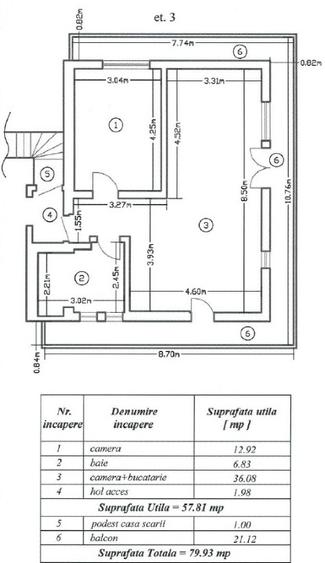 Apartament cu 2 camere decomandat în Domenii