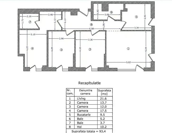 Apartament cu 4 camere decomandat în Nord