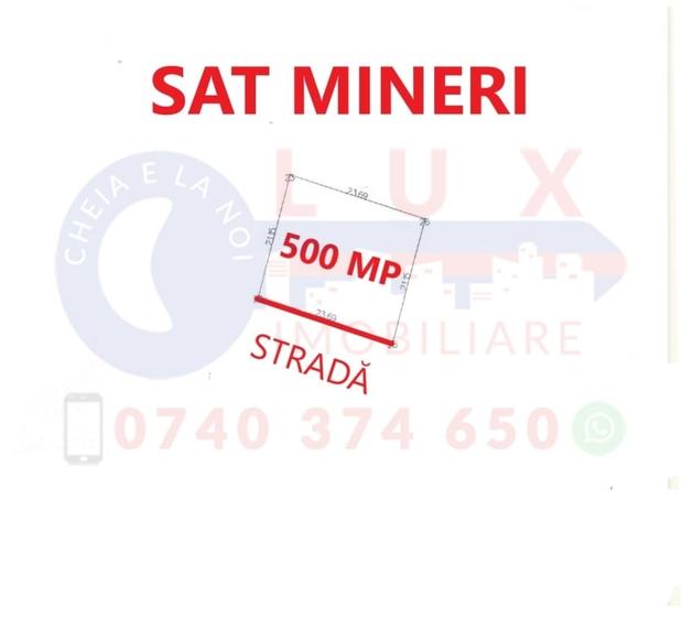 Teren Construcții intravilan de 500 mp, în Mineri
