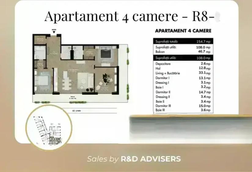 Apartament cu 4 camere semidecomandat în Unirii