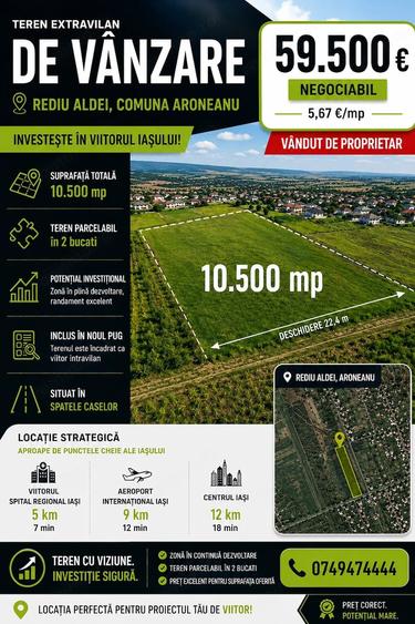 Teren de 10500 mp, în Rediu