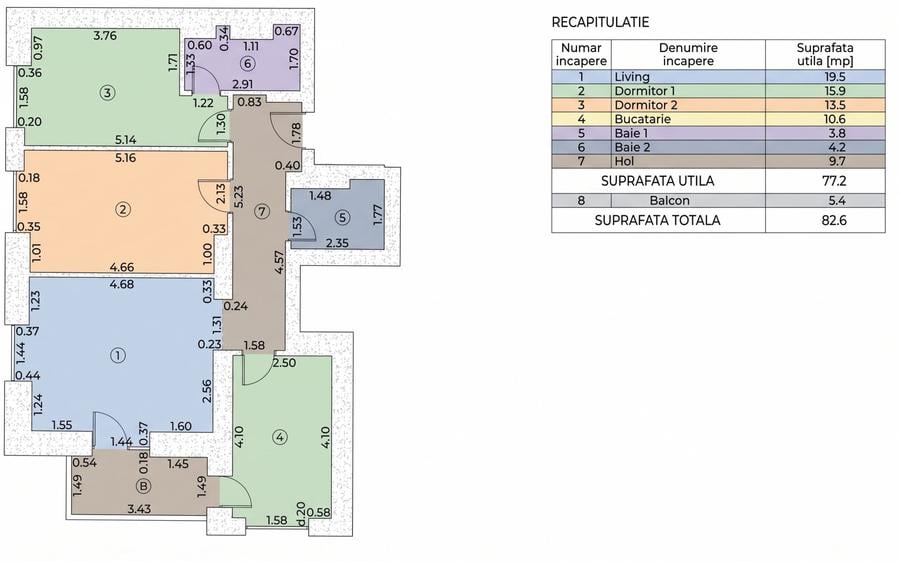 Apartament 3 camere 77mp | 0 comision | Cortina North | Parcare | Mobilat Utilat - 6