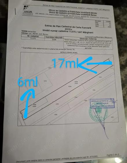 Teren de 3028 mp, în Barați