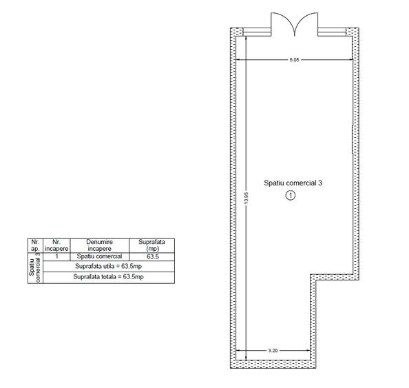 Spațiu comercial, de 63 mp, în Central