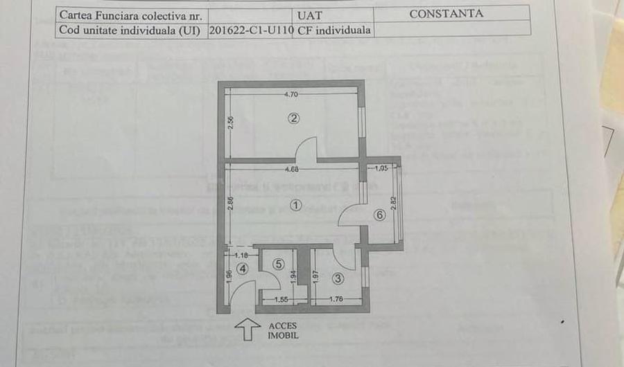 Apartament cu 2 camere semidecomandat în Central