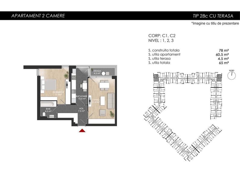 Apartament cu 2 camere decomandat în Străulești
