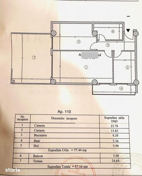 Apartament cu 2 camere decomandat în Nord