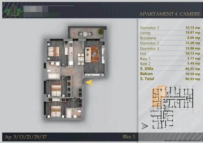 Apartament cu 4 camere semidecomandat în Theodor Pallady