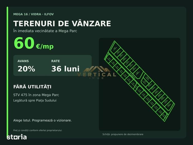 Teren de 508 mp, în Vidra