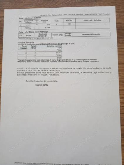 Teren de 1500 mp, în Telița
