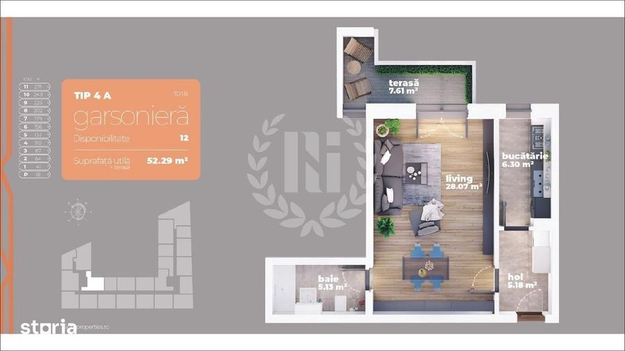 Apartament cu 4 camere decomandat în Central