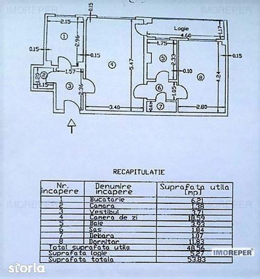 Apartament cu 2 camere, mobilat în Tei